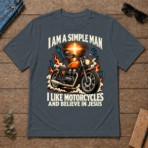 I Like Motorcycles & Believe In Jesus - dark-heather - TS2D-DarkHeather