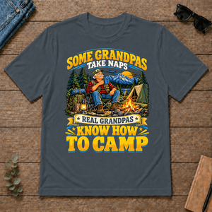 Real Grandpas Know How To Camp - dark-heather - TS2D-DarkHeather