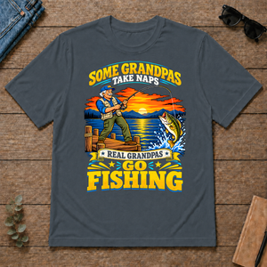 Real Grandpas Go Fishing - dark-heather - TS2D-DarkHeather