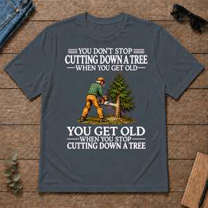Old Man Don't Stop Cutting Down a Tree - dark-heather - TS2D-DarkHeather