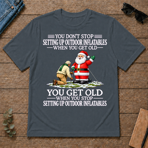 Old Man Don't Stop Setting Up Outfoor Inflatables - dark-heather - TS2D-DarkHeather