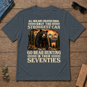 Vintage Bear Hunting Strongest Man In Seventies - dark-heather - TS2D-DarkHeather