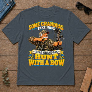 Real Grandpas Hunt With A Bow - dark-heather - TS2D-DarkHeather