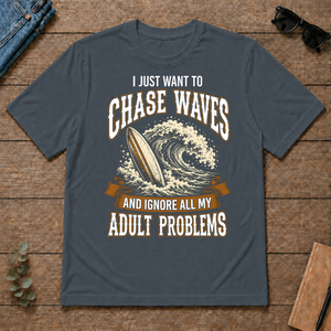 Vintage Black I Just Want To Chase Waves - dark-heather - TS2D-DarkHeather