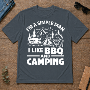 I Like BBQ And Camping - dark-heather - TS2D-DarkHeather