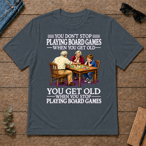 Old Man Don't Stop Playing Board Games - dark-heather - TS2D-DarkHeather