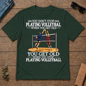 Old Man Don't Stop Volleyball - forest-green - TS2D-ForestGreen
