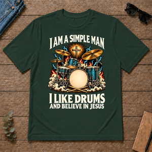 I Like Drums & Believe In Jesus - forest-green - TS2D-ForestGreen