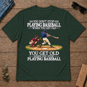 Old Man Don't Stop Baseball - forest-green - TS2D-ForestGreen
