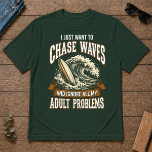 Vintage Black I Just Want To Chase Waves - forest-green - TS2D-ForestGreen