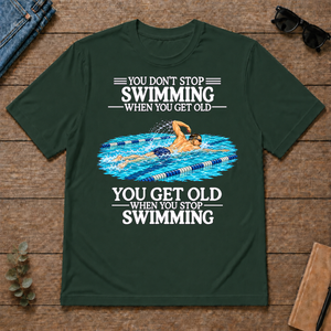 Old Man Don't Stop Swimming - forest-green - TS2D-ForestGreen