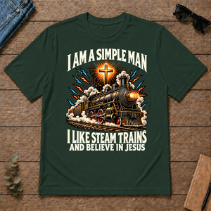 I Like Steam Trains & Believe In Jesus - forest-green - TS2D-ForestGreen