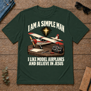 I Like Model Airplanes & Believe In Jesus - forest-green - TS2D-ForestGreen