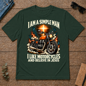 I Like Motorcycles & Believe In Jesus - forest-green - TS2D-ForestGreen