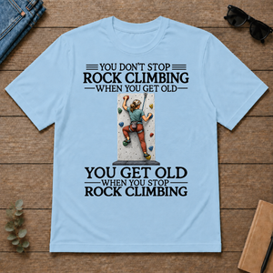 Don't Stop Rock Climbing Woman - light-blue - TS2D-LightBlue