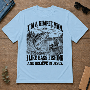 I like Bass Fishing Believe In Jesus - light-blue - TS2D-LightBlue