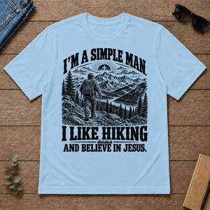 I like Hiking Believe In Jesus - light-blue - TS2D-LightBlue