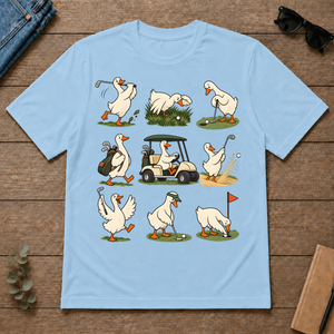 Funny Ducks Playing Golf - light-blue - TS2D-LightBlue