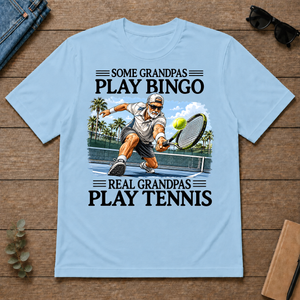 Some Grandpas Play Bingo Real Grandpas Play Tennis - light-blue - TS2D-LightBlue