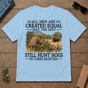 All Men Are Created Equal Hog Hunting 80s - light-blue - TS2D-LightBlue