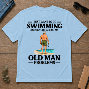 I Just Want To Go Swimming Vintage Men - light-blue - TS2D-LightBlue