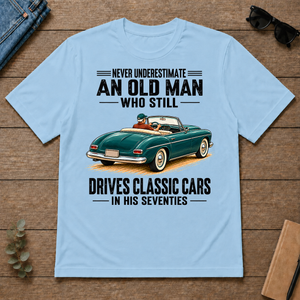 An Old Man Still Drives Classic Cars In His 70s - light-blue - TS2D-LightBlue