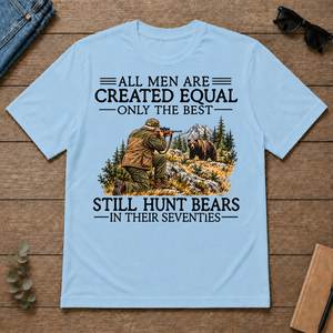 All Men Are Created Equal Bear Hunting 70s - light-blue - TS2D-LightBlue