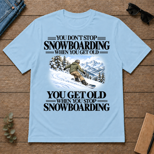 Don't Stop Snowboarding Vintage Art - light-blue - TS2D-LightBlue
