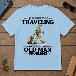 I Just Want To Go Traveling Vintage - light-blue - TS2D-LightBlue