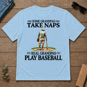 Real Grandpas Play Baseball Vintage - light-blue - TS2D-LightBlue