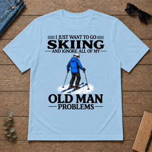 I Just Want To Go Skiing Vintage - light-blue - TS2D-LightBlue