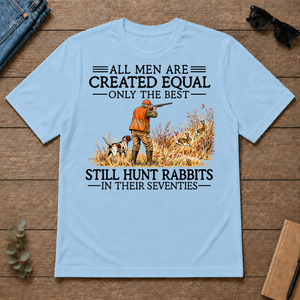 All Men Are Created Equal Rabbits Hunting 70s Vintage - light-blue - TS2D-LightBlue