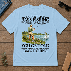 Don't Stop Bass Fishing Vintage - light-blue - TS2D-LightBlue