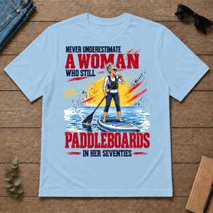 A Woman Still Paddleboards In Her 70s - light-blue - TS2D-LightBlue