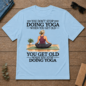 Don't Stop Doing Yoga Woman - light-blue - TS2D-LightBlue