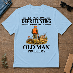 I Just Want To Go Deer Hunting Vintage - light-blue - TS2D-LightBlue