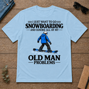 I Just Want To Go Snowboarding Vintage - light-blue - TS2D-LightBlue