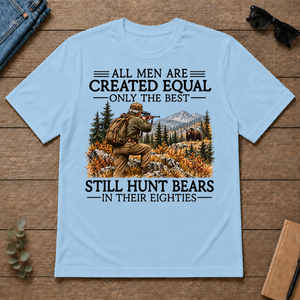 All Men Are Created Equal Bear Hunting 80s - light-blue - TS2D-LightBlue