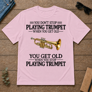 Don't Stop Playing Trumpet Vintage Art - light-pink - TS2D-LightPink