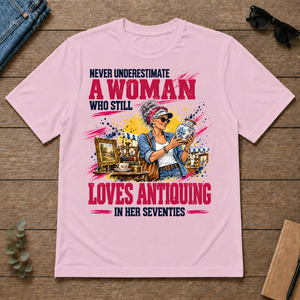 A Woman Still Loves Antiquing In Her 70s - light-pink - TS2D-LightPink