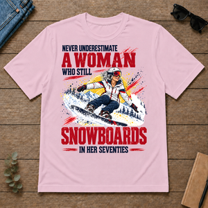 A Woman Still Snowboards In Her 70s - light-pink - TS2D-LightPink