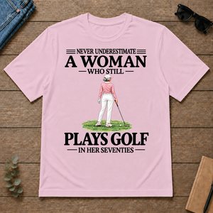 A Woman Still Plays Golf In Her Seventies - light-pink - TS2D-LightPink
