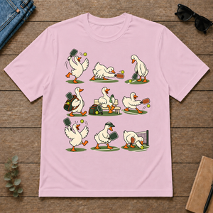 Funny Ducks Playing Pickleball - light-pink - TS2D-LightPink
