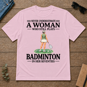 A Woman Still Plays Badminton In Her Seventies - light-pink - TS2D-LightPink