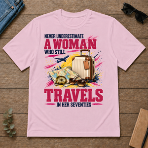 A Woman Still Travels In Her Seventies - light-pink - TS2D-LightPink