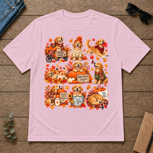 Golden Retriever Hello Fall - light-pink - TS2D-LightPink