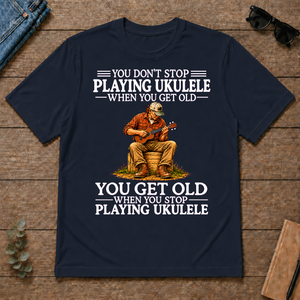 Old Man Don't Stop Playing Ukulele - navy - TS2D-Navy