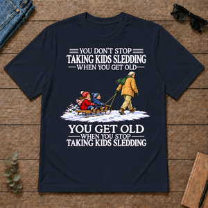 Old Man Don't Stop Taking Kids Sledding - navy - TS2D-Navy