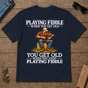 Old Man Don't Stop Playing Playing Fiddle - navy - TS2D-Navy