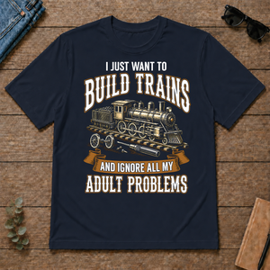 Vintage I Just Want To Build Trains - navy - TS2D-Navy